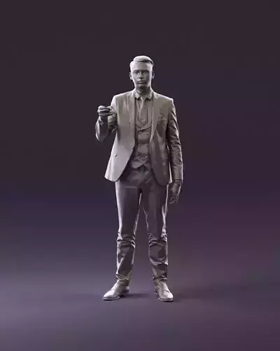 young man in darkblue suit hand in front 1071 3D Print Ready 3D print model