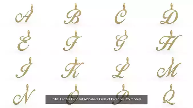 Initial Letters Pendant Alphabets Birds of Paradise