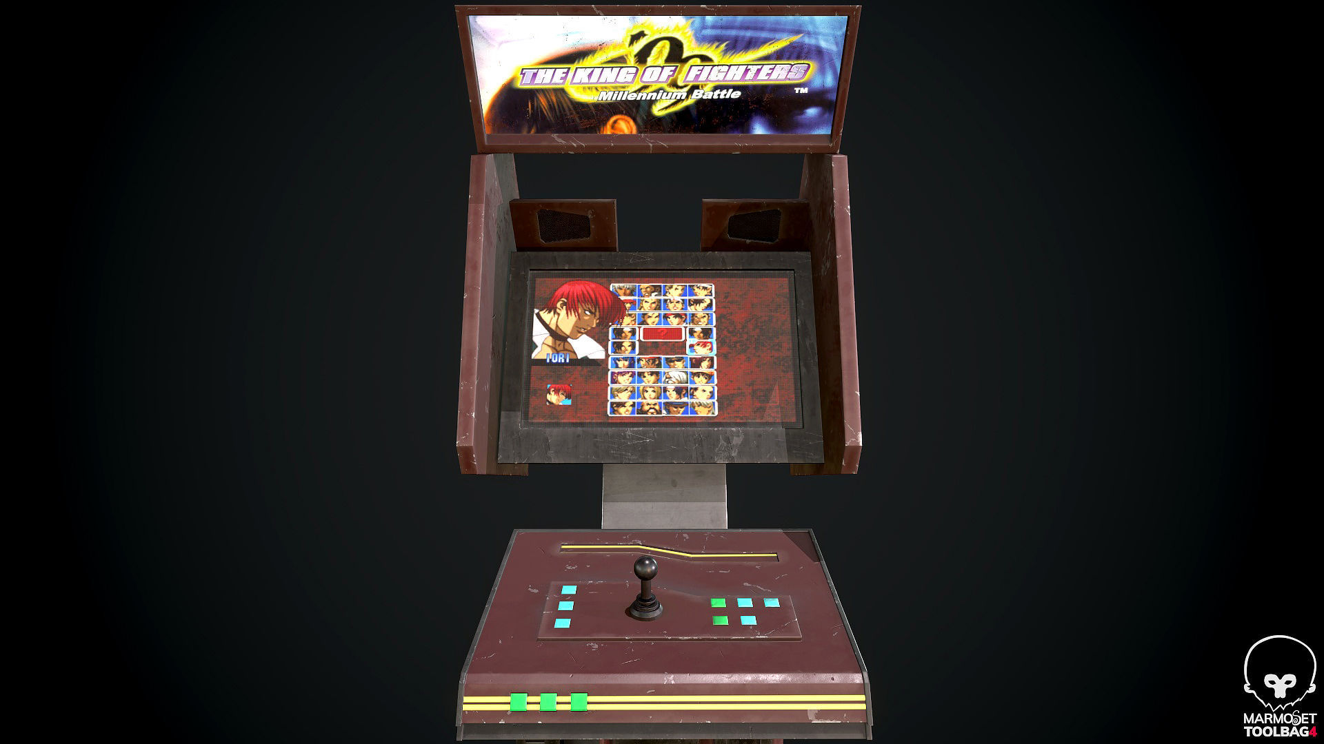 Arcade GAme Machine V2 Cyberpunk Optimized FOr games  Low-poly 3D model_8