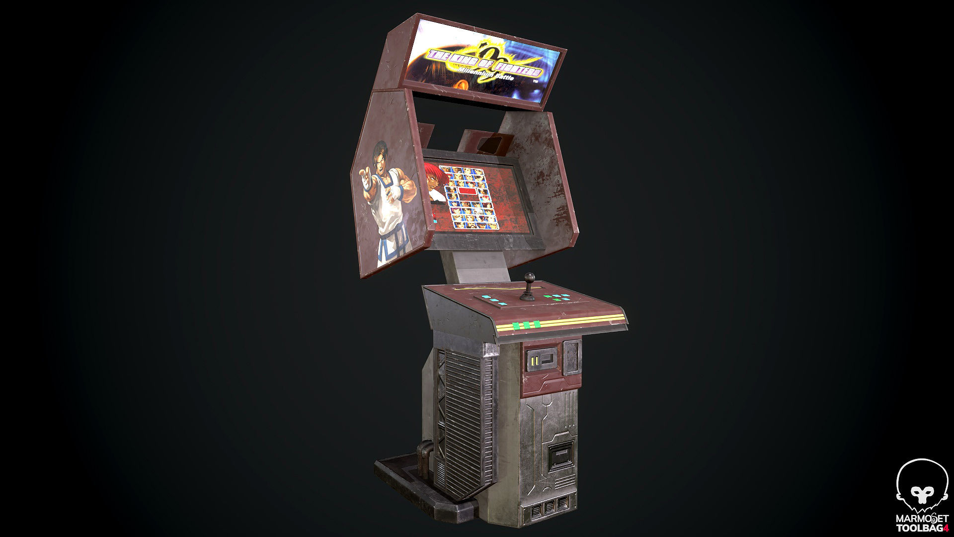 Arcade GAme Machine V2 Cyberpunk Optimized FOr games  Low-poly 3D model_5