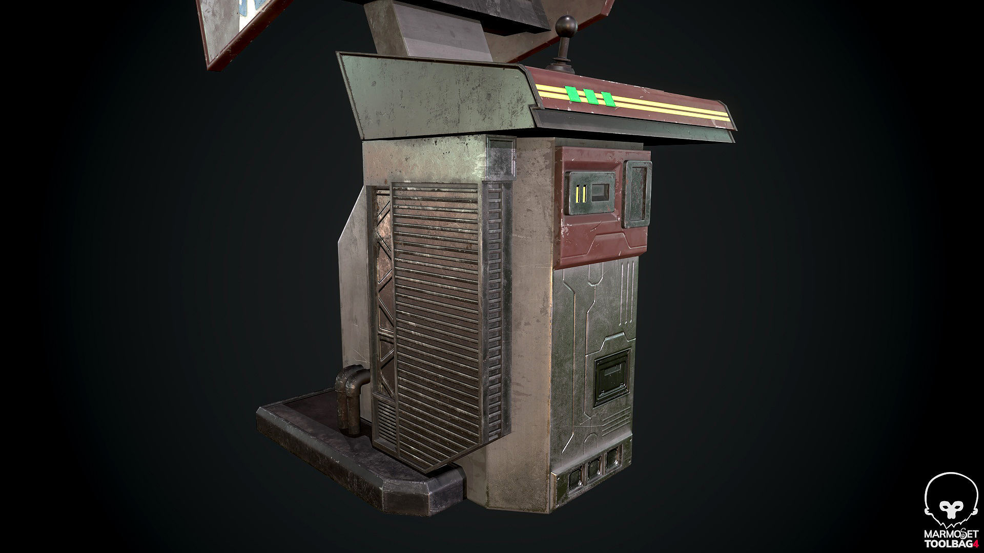 Arcade GAme Machine V2 Cyberpunk Optimized FOr games  Low-poly 3D model_10