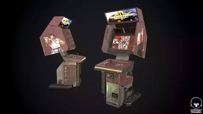 Arcade GAme Machine V2 Cyberpunk Optimized FOr games  Low-poly 3D model