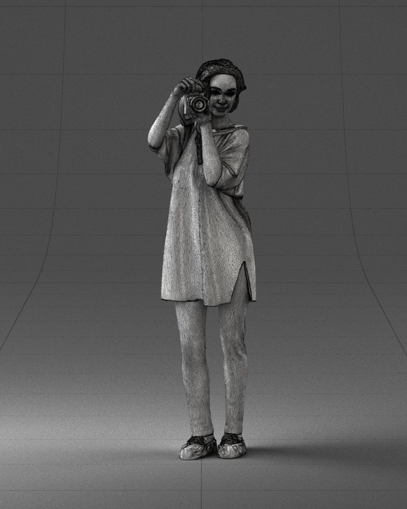 000143 Young Woman with a Camera 0629 3dp 3D print model_38