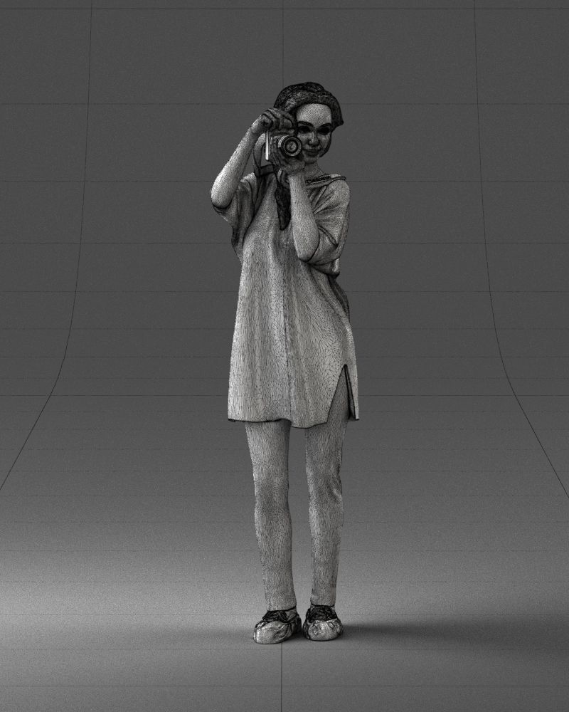 000143 Young Woman with a Camera 0629 3dp 3D print model_5
