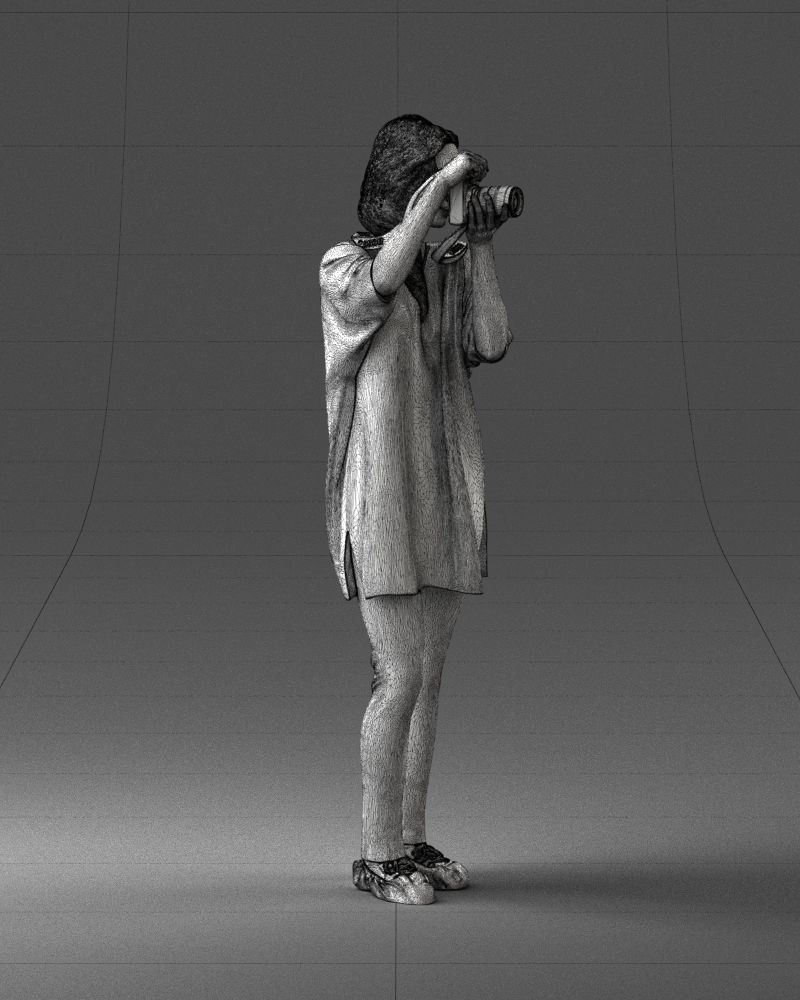 000143 Young Woman with a Camera 0629 3dp 3D print model_11