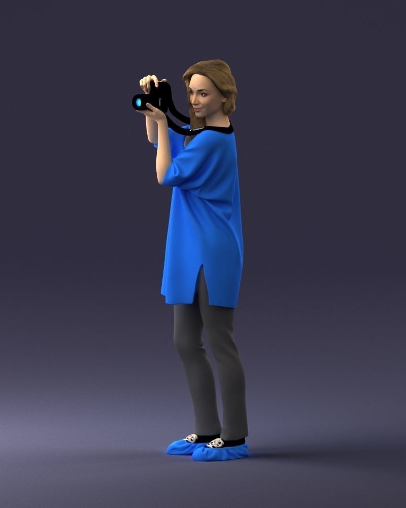 000143 Young Woman with a Camera 0629 3dp 3D print model_27
