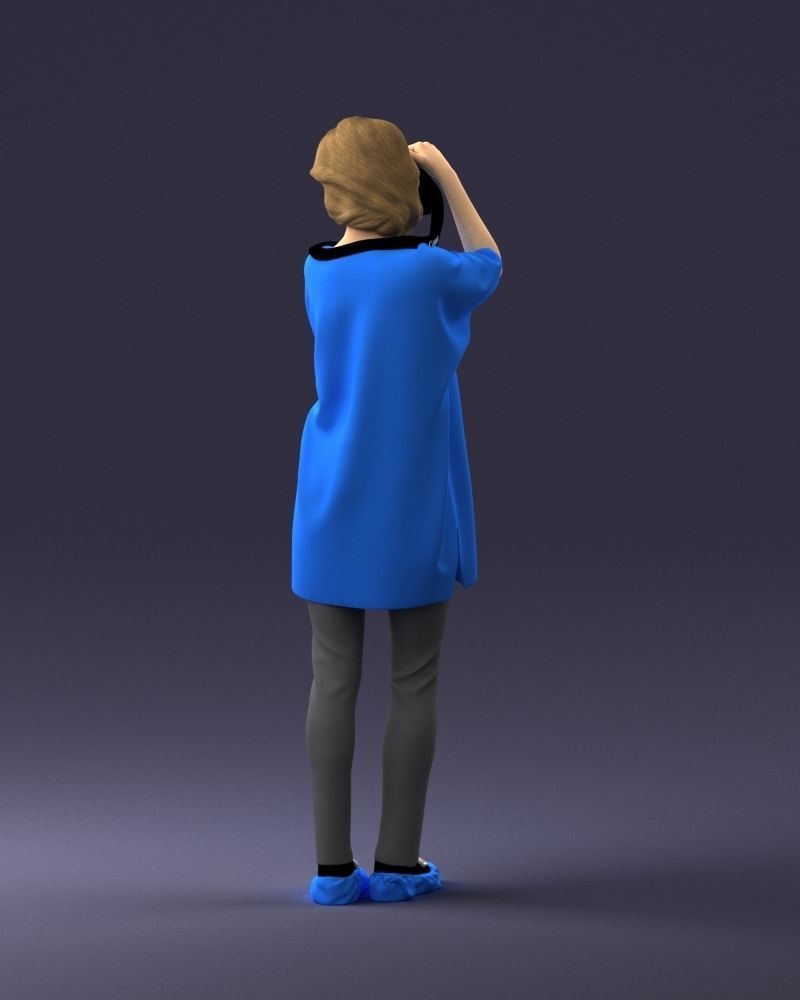 000143 Young Woman with a Camera 0629 3dp 3D print model_18