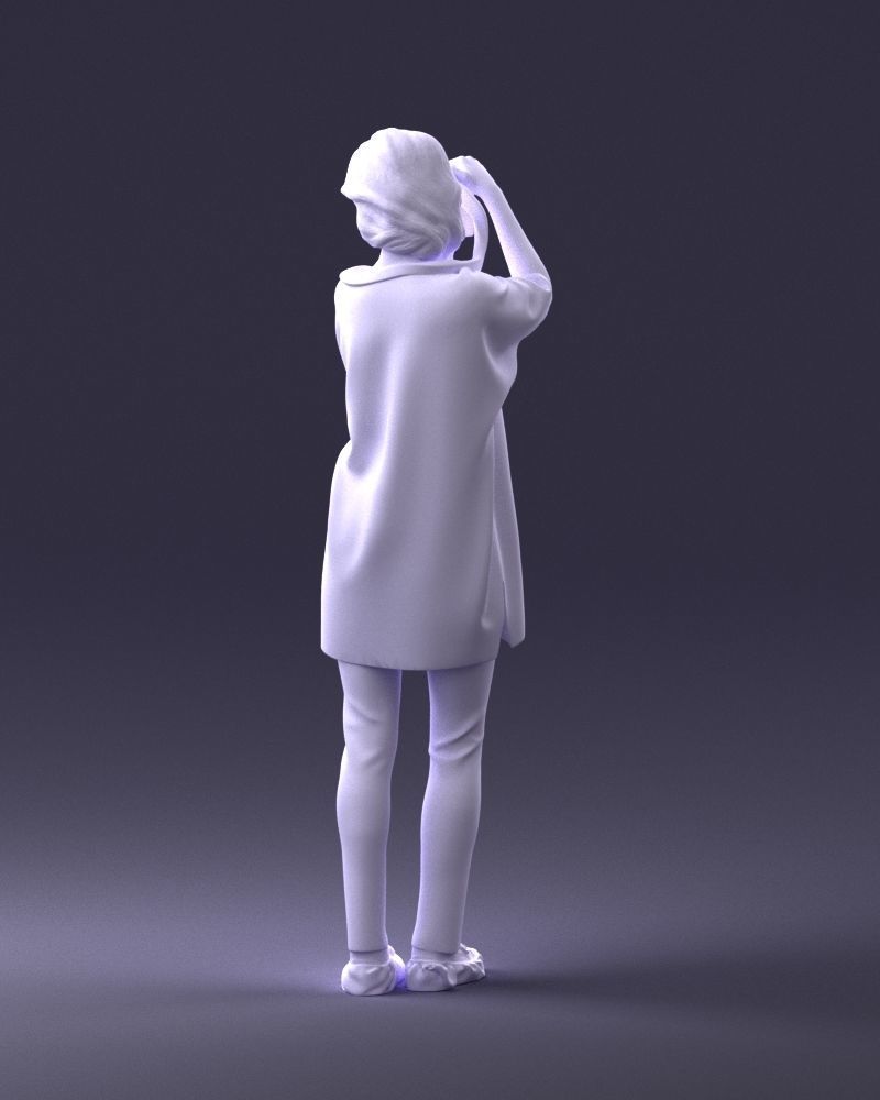 000143 Young Woman with a Camera 0629 3dp 3D print model_19