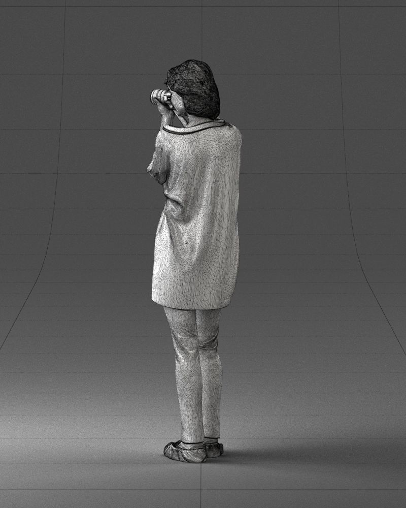 000143 Young Woman with a Camera 0629 3dp 3D print model_23
