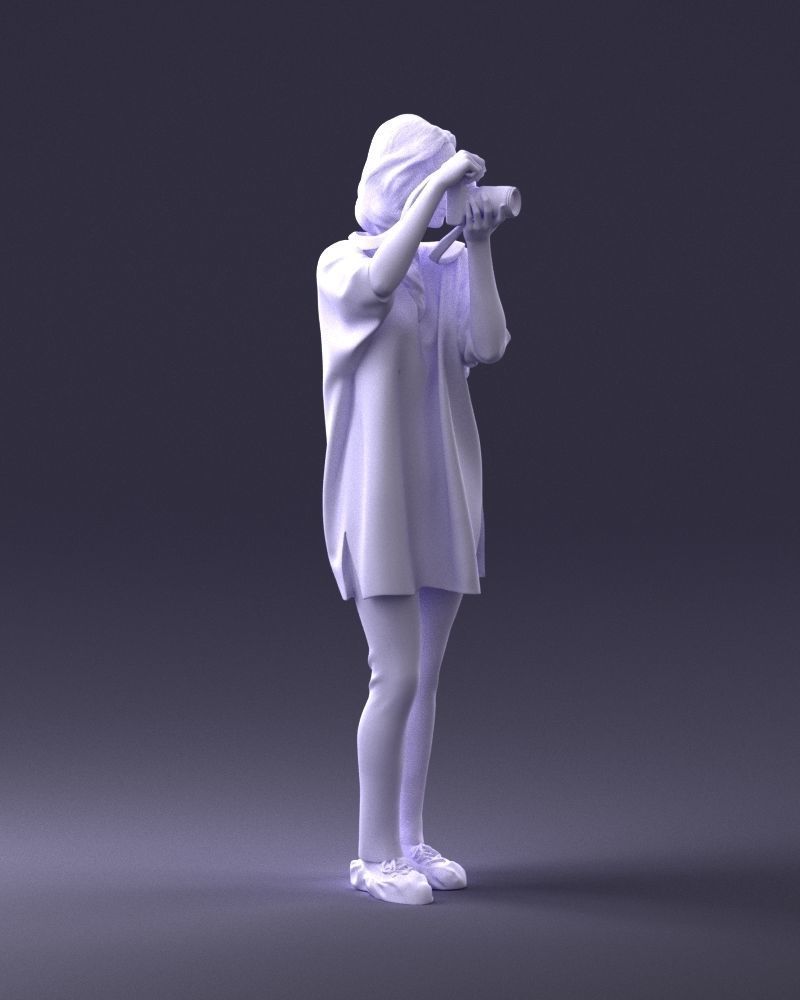 000143 Young Woman with a Camera 0629 3dp 3D print model_10