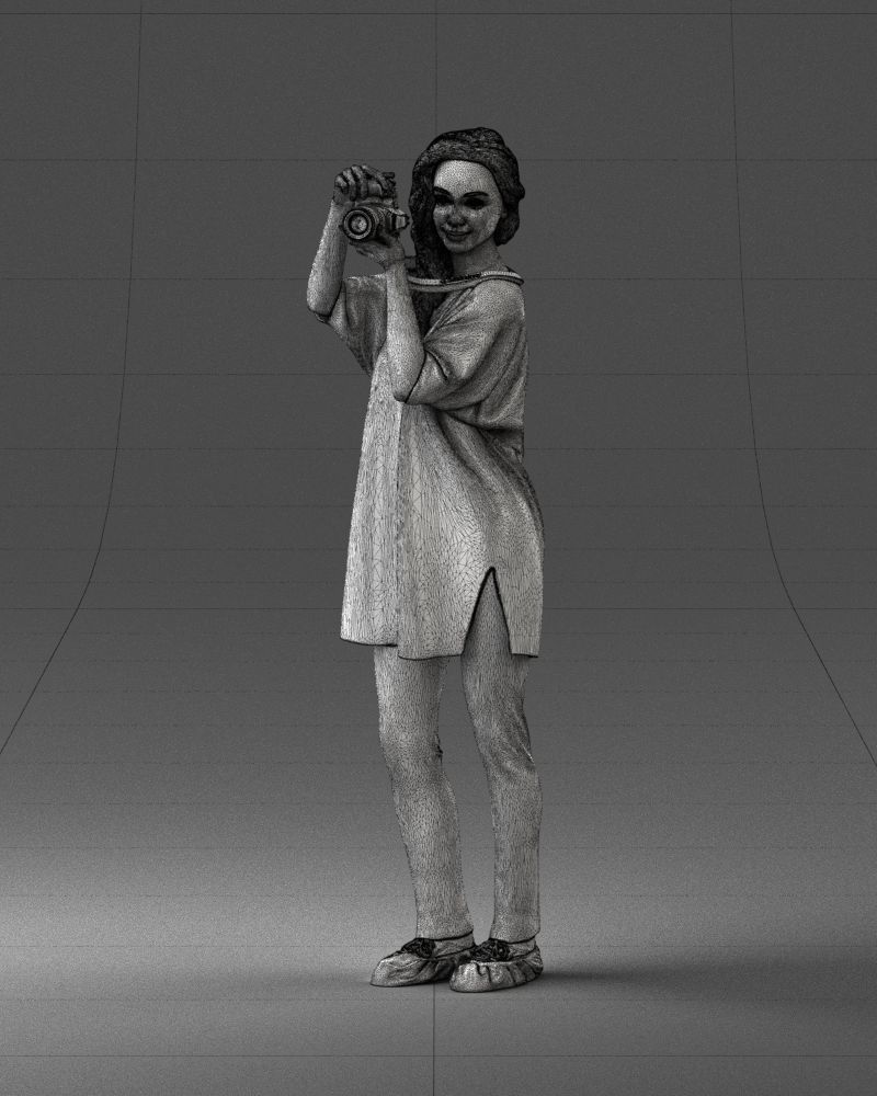 000143 Young Woman with a Camera 0629 3dp 3D print model_32