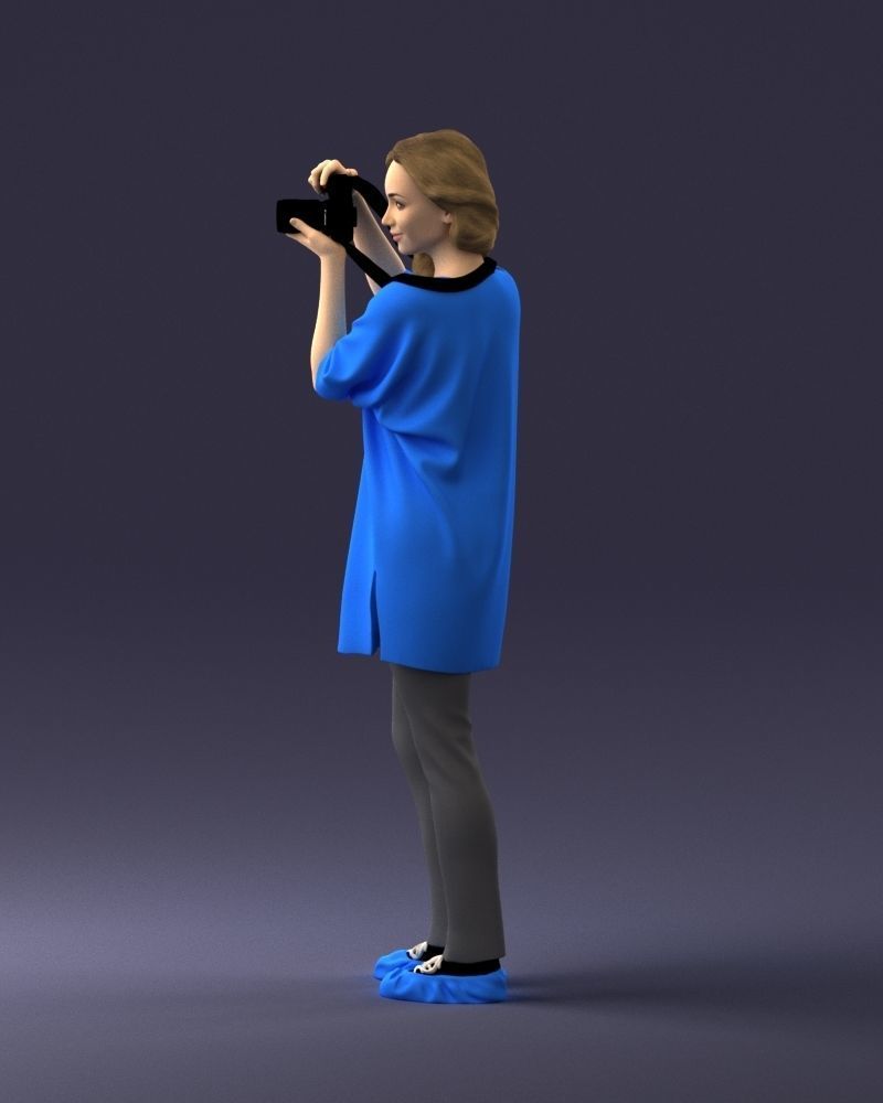 000143 Young Woman with a Camera 0629 3dp 3D print model_24