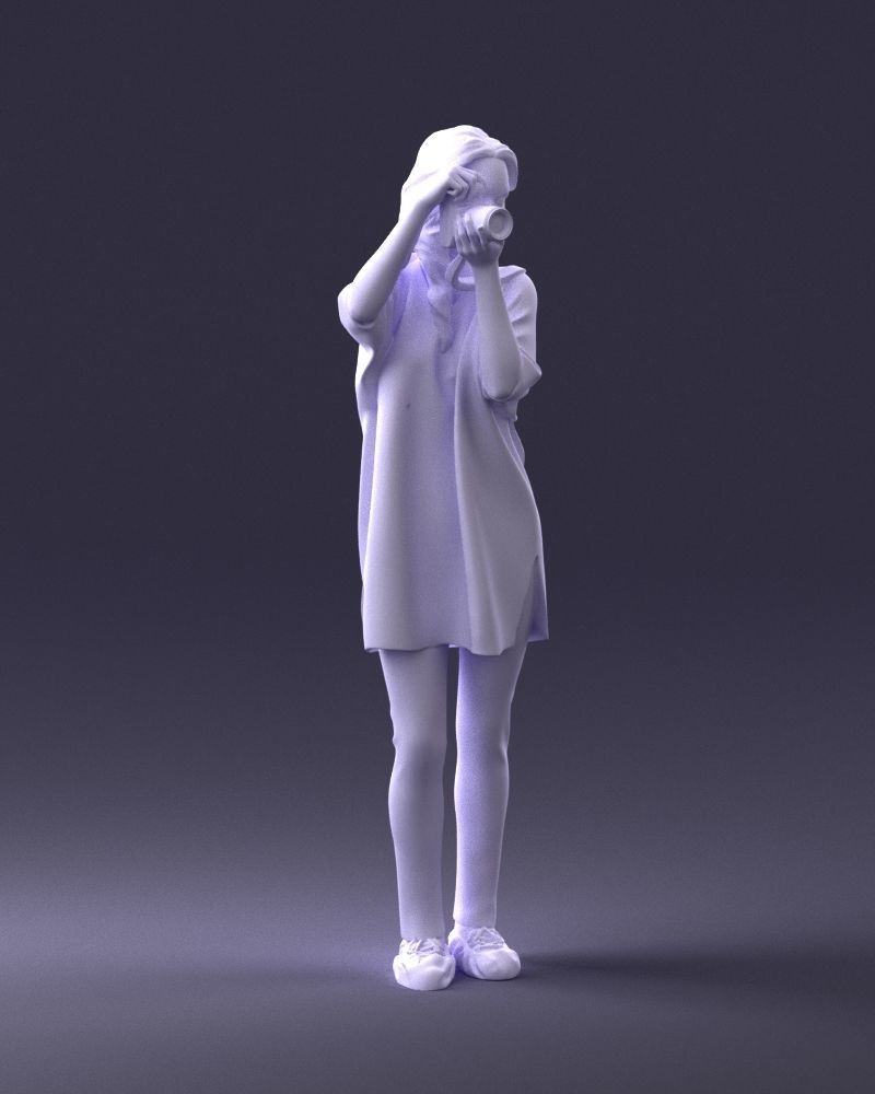 000143 Young Woman with a Camera 0629 3dp 3D print model_7