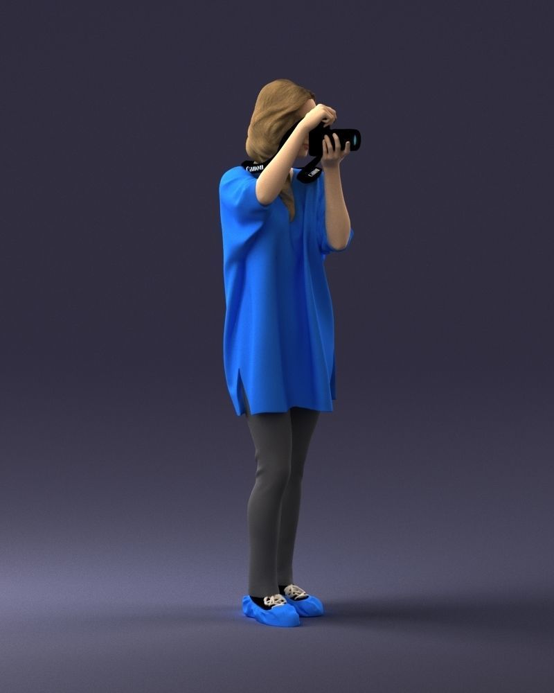 000143 Young Woman with a Camera 0629 3dp 3D print model_9