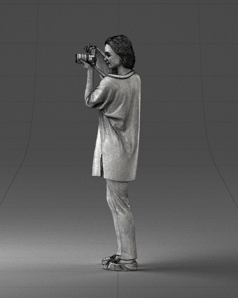 000143 Young Woman with a Camera 0629 3dp 3D print model_26
