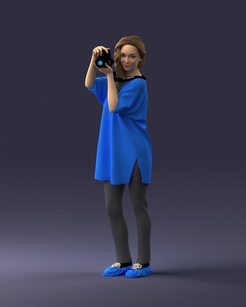 000143 Young Woman with a Camera 0629 3dp 3D print model_30