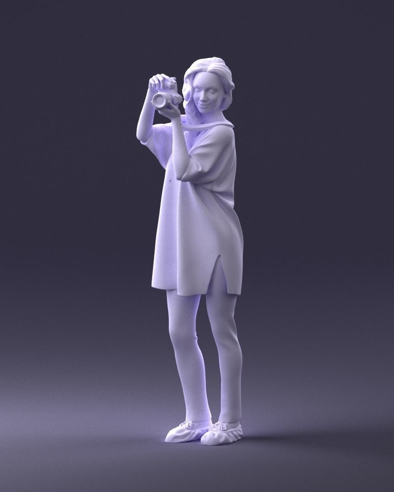 000143 Young Woman with a Camera 0629 3dp 3D print model_31