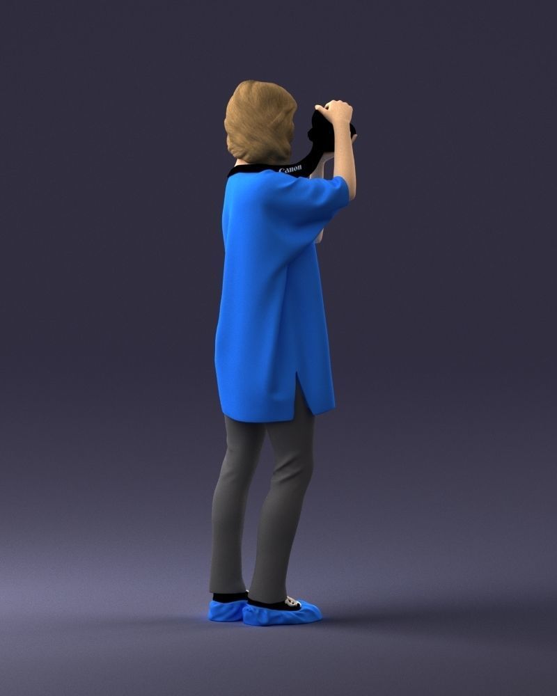 000143 Young Woman with a Camera 0629 3dp 3D print model_15