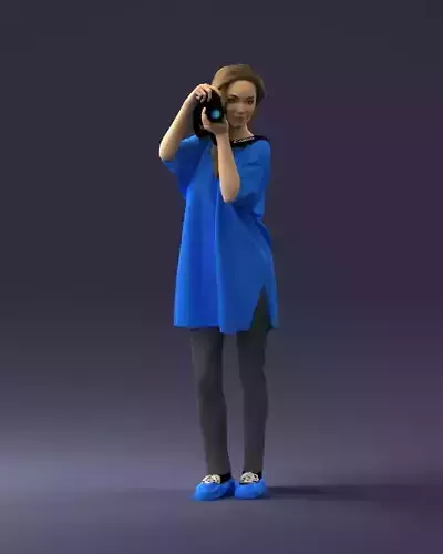 000143 Young Woman with a Camera 0629 3dp 3D print model