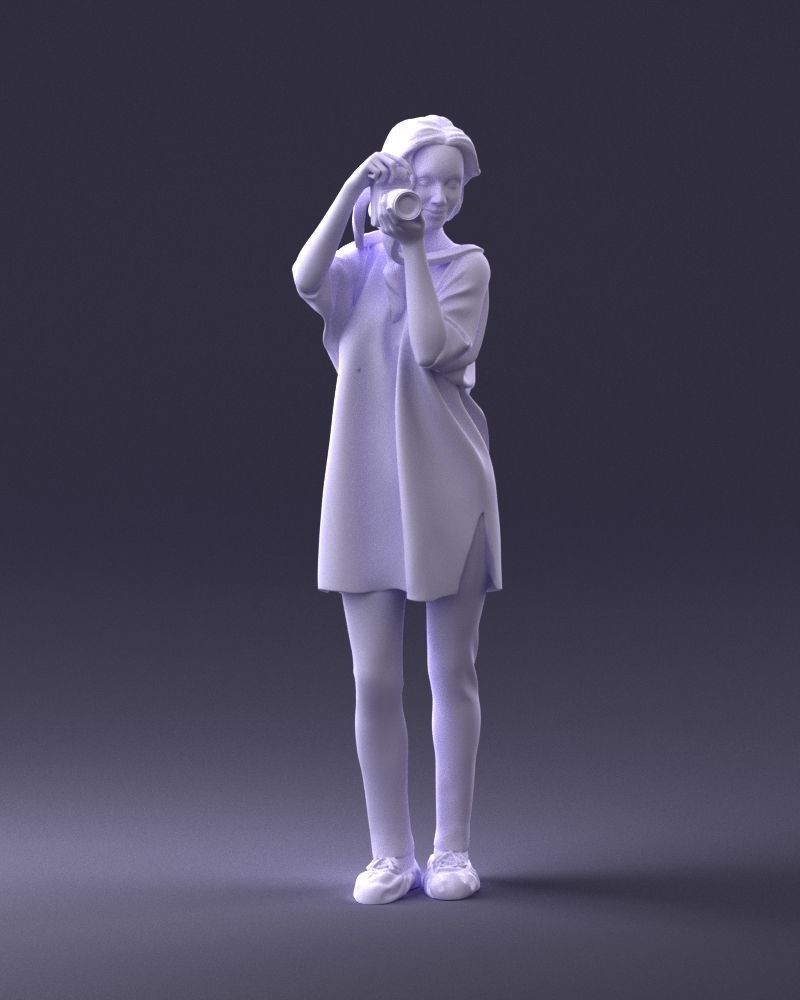 000143 Young Woman with a Camera 0629 3dp 3D print model_4