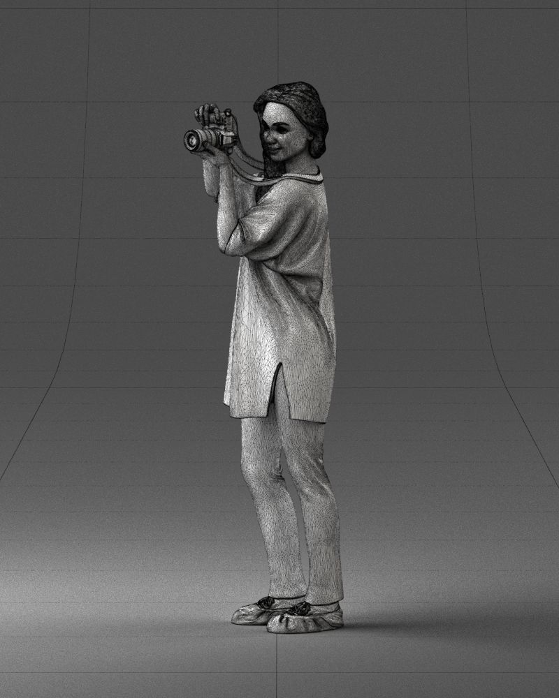 000143 Young Woman with a Camera 0629 3dp 3D print model_29