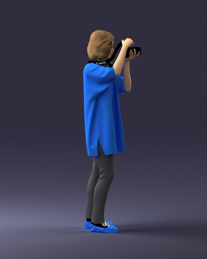 000143 Young Woman with a Camera 0629 3dp 3D print model_12