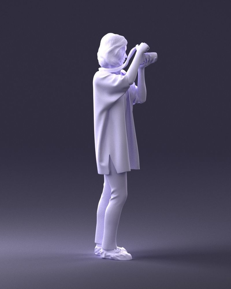 000143 Young Woman with a Camera 0629 3dp 3D print model_13