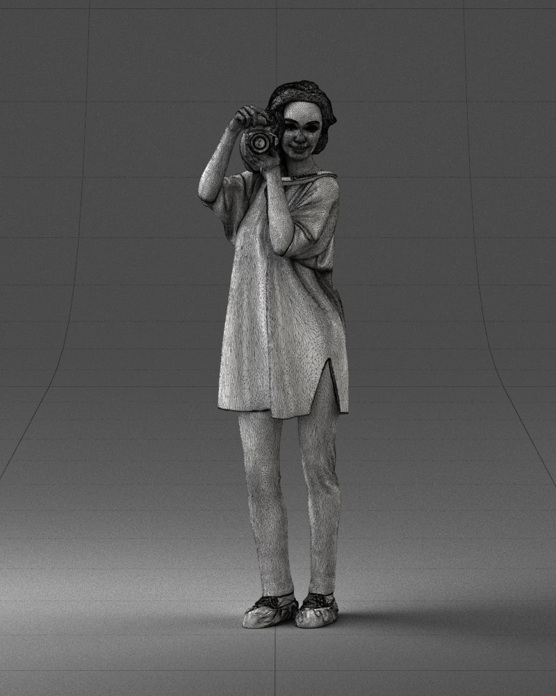 000143 Young Woman with a Camera 0629 3dp 3D print model_35