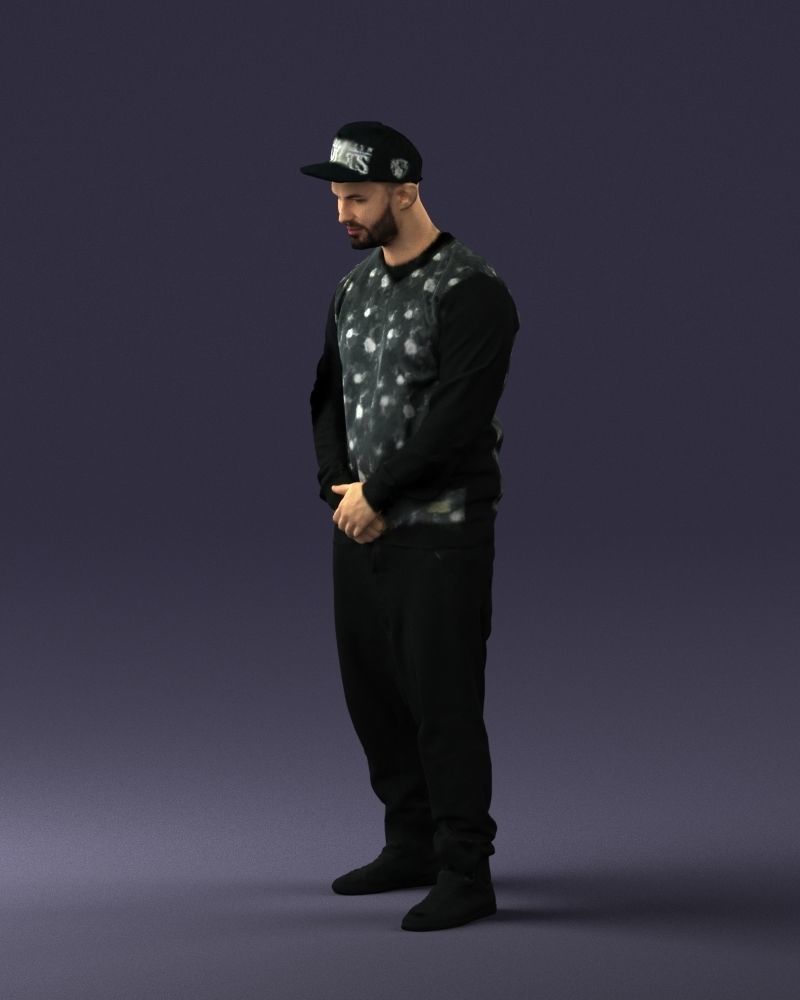 Man in baseball cap 0333 3D Print Ready 3D model_27