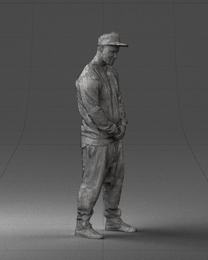 Man in baseball cap 0333 3D Print Ready 3D model_11