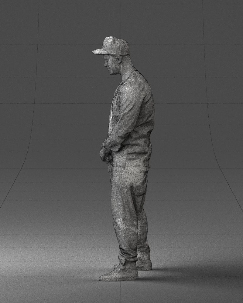 Man in baseball cap 0333 3D Print Ready 3D model_26