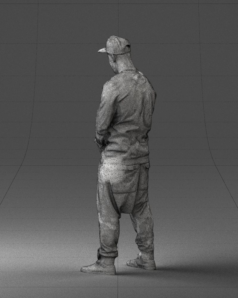 Man in baseball cap 0333 3D Print Ready 3D model_23