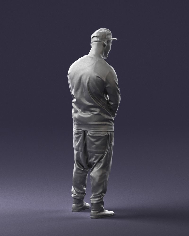 Man in baseball cap 0333 3D Print Ready 3D model_16