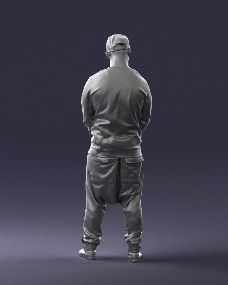 Man in baseball cap 0333 3D Print Ready 3D model_19