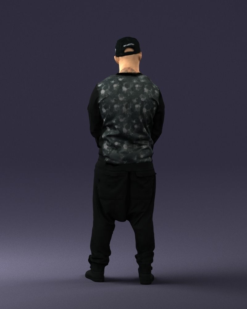 Man in baseball cap 0333 3D Print Ready 3D model_18