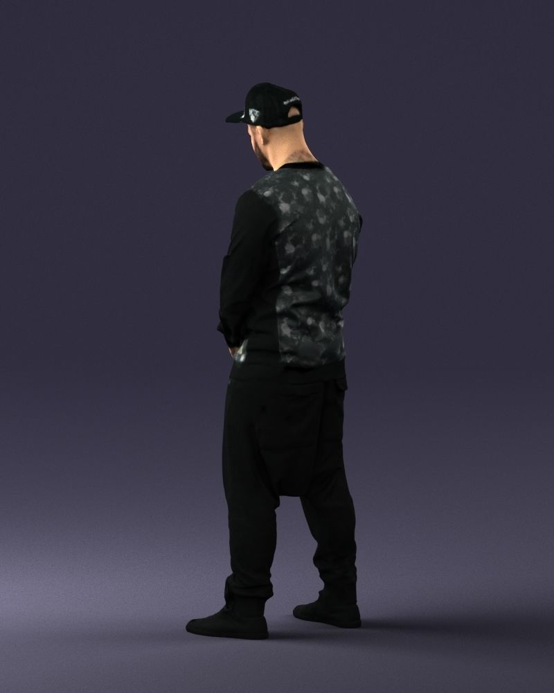 Man in baseball cap 0333 3D Print Ready 3D model_21