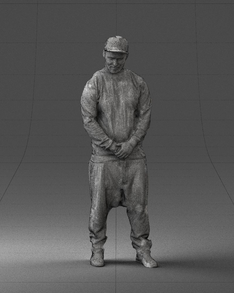 Man in baseball cap 0333 3D Print Ready 3D model_5