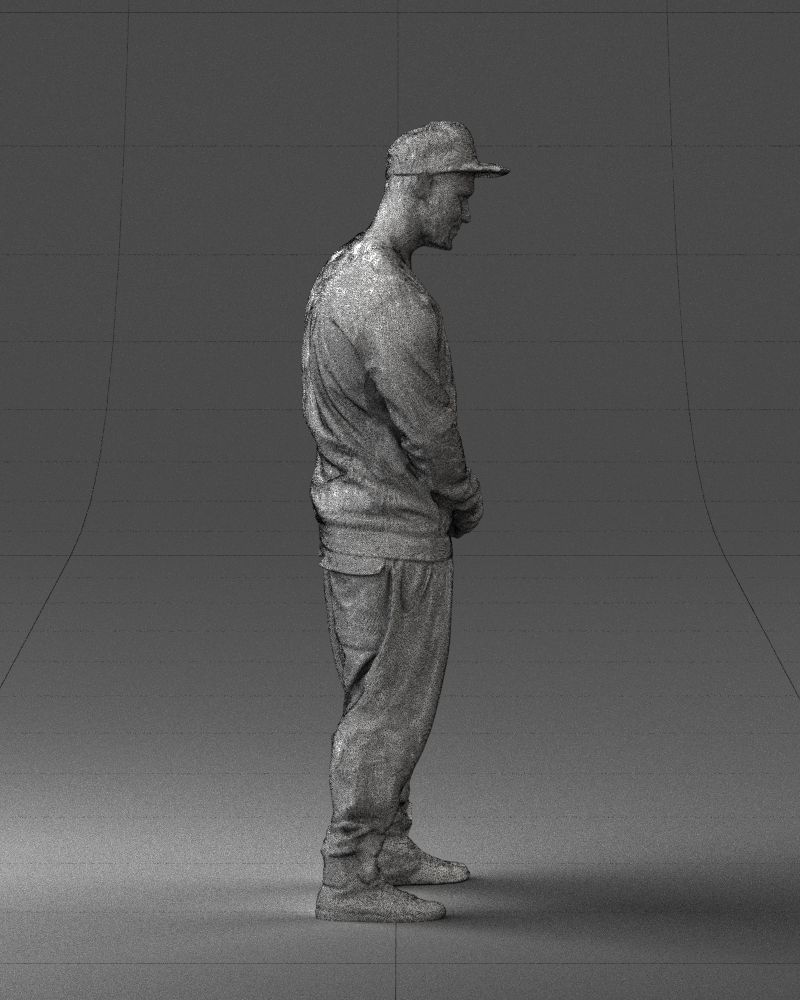 Man in baseball cap 0333 3D Print Ready 3D model_14