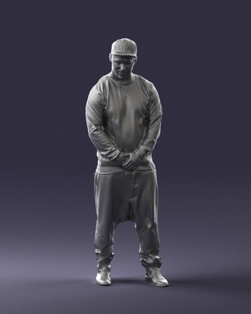 Man in baseball cap 0333 3D Print Ready 3D model_4