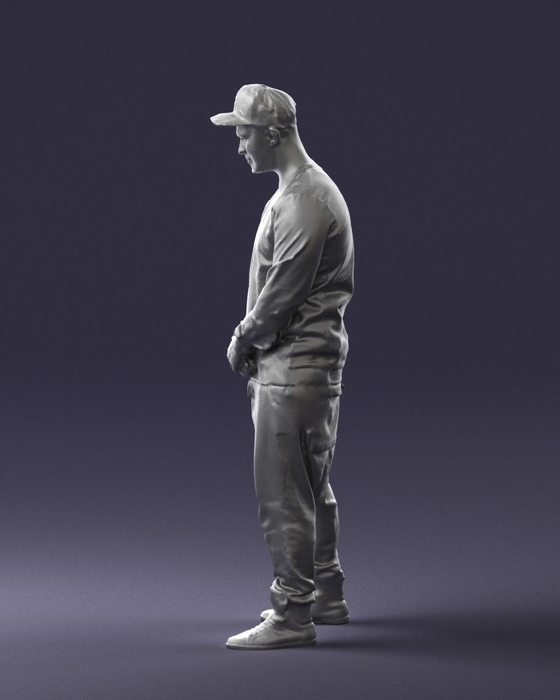 Man in baseball cap 0333 3D Print Ready 3D model_25