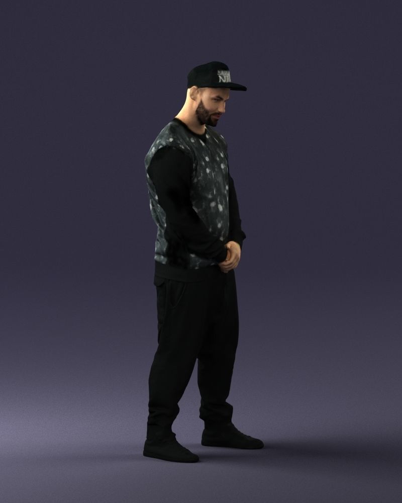 Man in baseball cap 0333 3D Print Ready 3D model_9