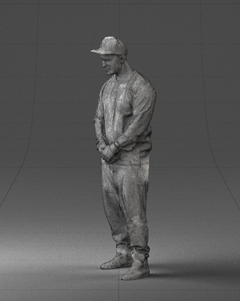 Man in baseball cap 0333 3D Print Ready 3D model_29