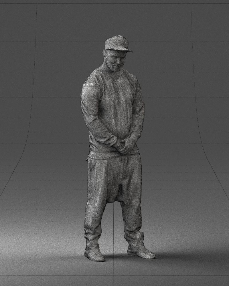 Man in baseball cap 0333 3D Print Ready 3D model_8