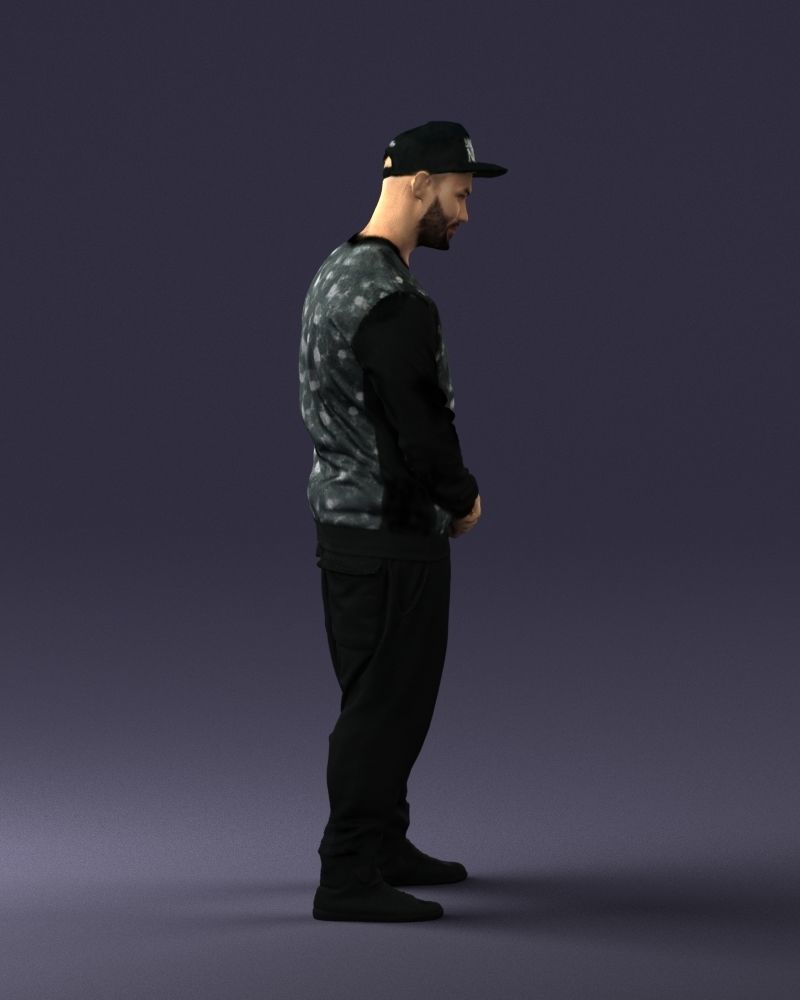 Man in baseball cap 0333 3D Print Ready 3D model_12