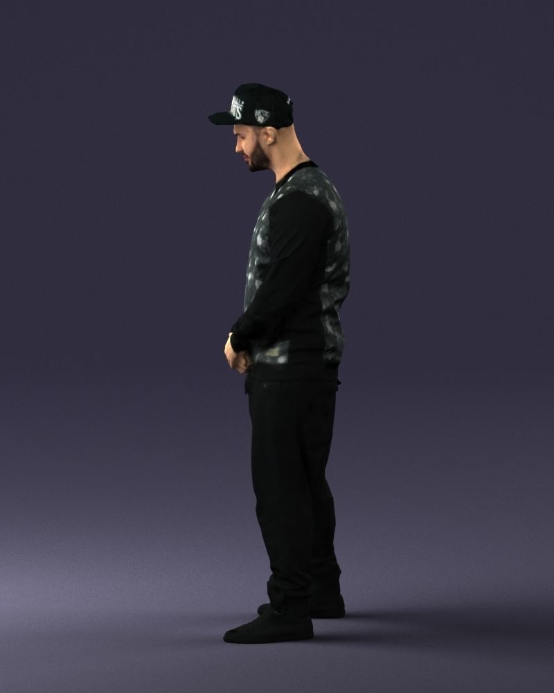 Man in baseball cap 0333 3D Print Ready 3D model_24