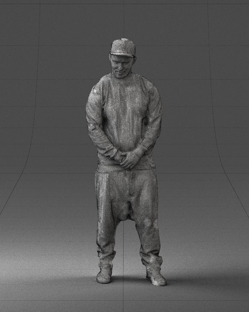 Man in baseball cap 0333 3D Print Ready 3D model_38
