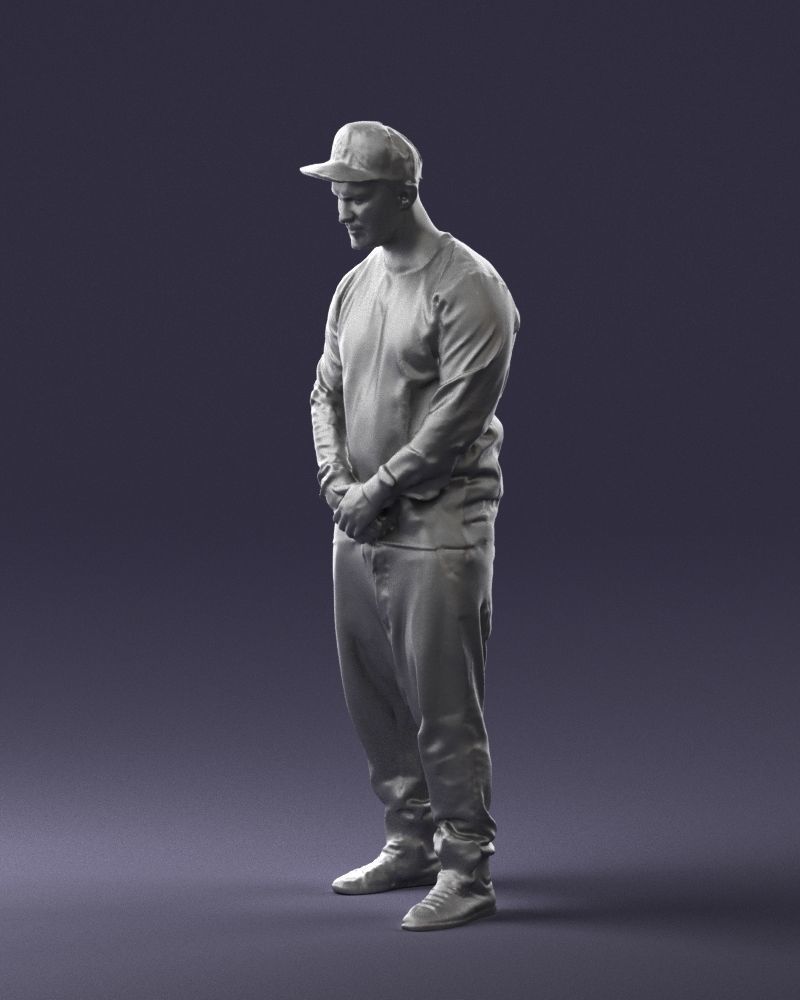 Man in baseball cap 0333 3D Print Ready 3D model_28