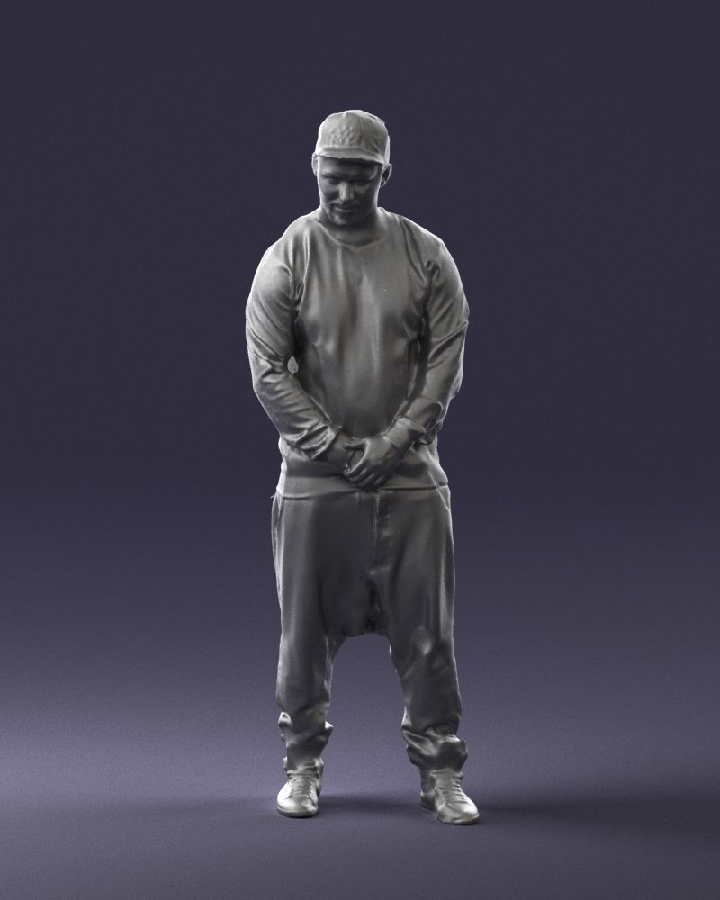 Man in baseball cap 0333 3D Print Ready 3D model_37