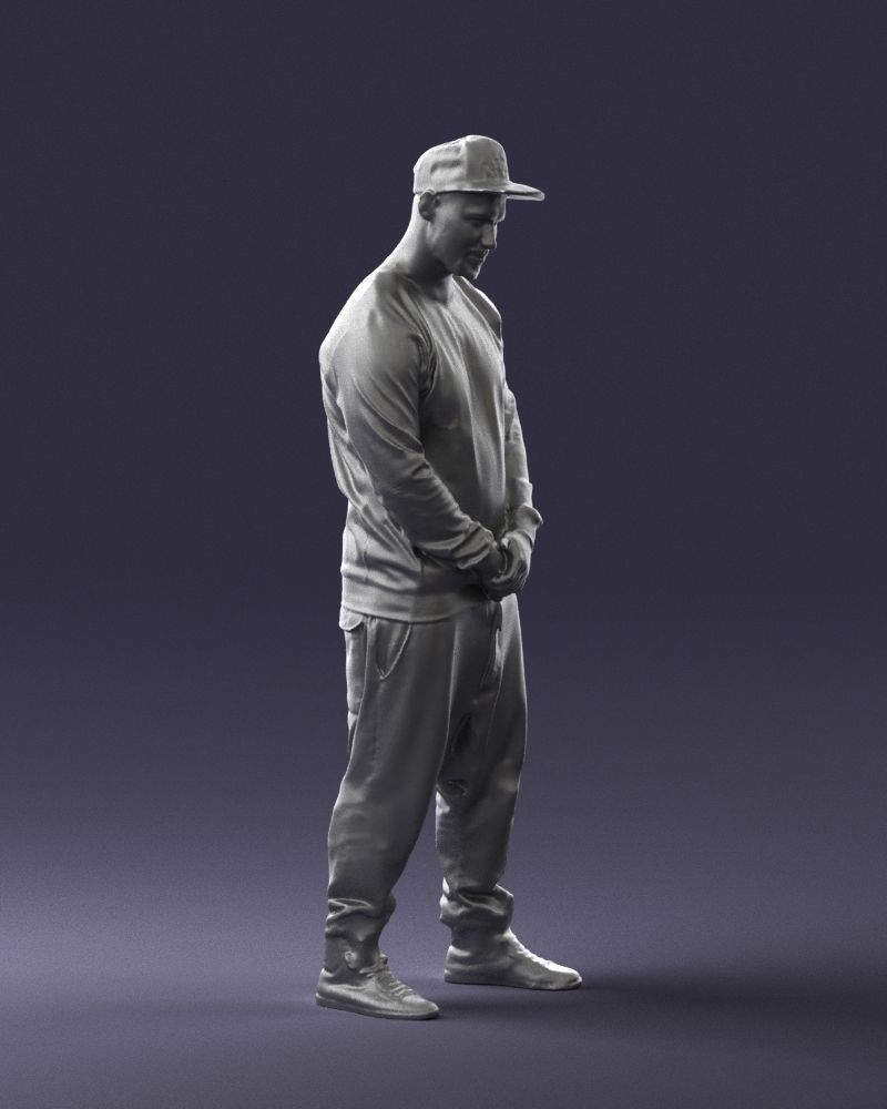 Man in baseball cap 0333 3D Print Ready 3D model_10