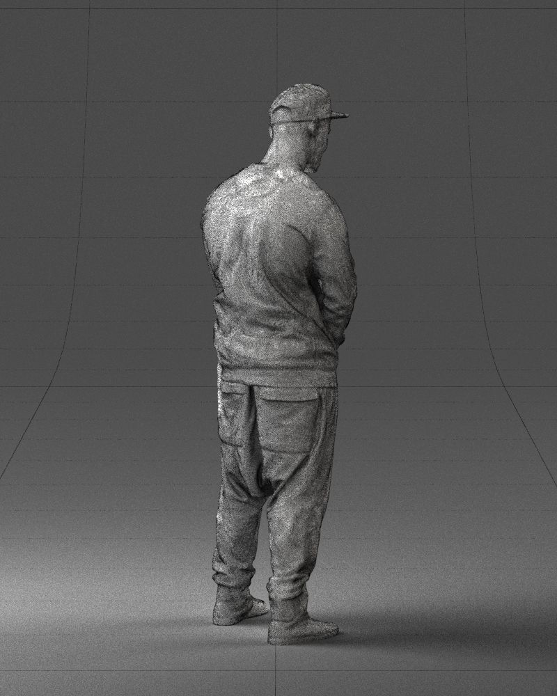 Man in baseball cap 0333 3D Print Ready 3D model_17